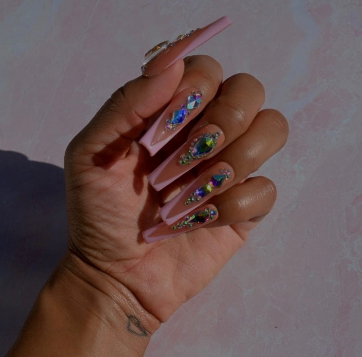 Long ballerina, acrylic nails, best press ons
